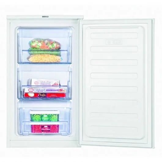 Beko FS166020 Congelador Vertical 65L Blanco | 3 Cajones, MinFrost, Puerta Reversible, Silencioso 37dB, Clase E