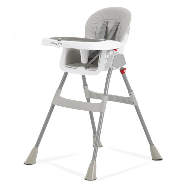 dream on me silla alta portátil 2 en 1, silla alta compacta convertible, silla alta portátil ligera gris