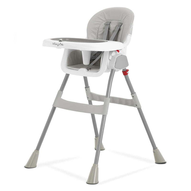 dream on me silla alta portátil 2 en 1, silla alta compacta convertible, silla alta portátil ligera gris