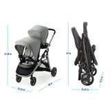 Graco Ready2Grow 2.0 - Cochecito doble con opciones de asiento de banco y plataforma de pie, Rafa
