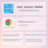 Lenovo IdeaPad 3i Chromebook, pantalla FHD de 15.6", Intel Celeron N4500, 8 GB de RAM, 64 GB eMMC