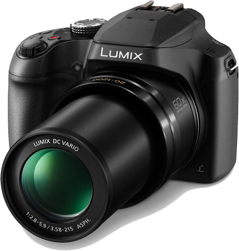 Panasonic LUMIX FZ80D - Cámara digital para apuntar y disparar, grabación de foto/video 4K con estabilizador de imagen óptico de potencia