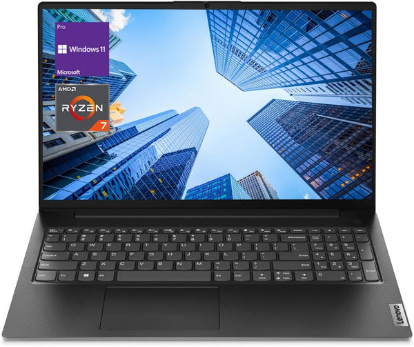 Lenovo Portátil empresarial V-Series V15, pantalla FHD de 15.6 pulgadas, AMD Ryzen 7 7730U, 40 GB de RAM, SSD de 1 TB negro
