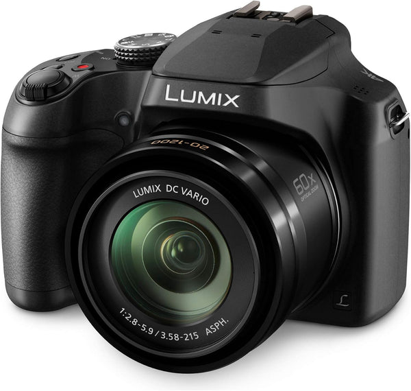 Panasonic LUMIX FZ80D - Cámara digital para apuntar y disparar, grabación de foto/video 4K con estabilizador de imagen óptico de potencia