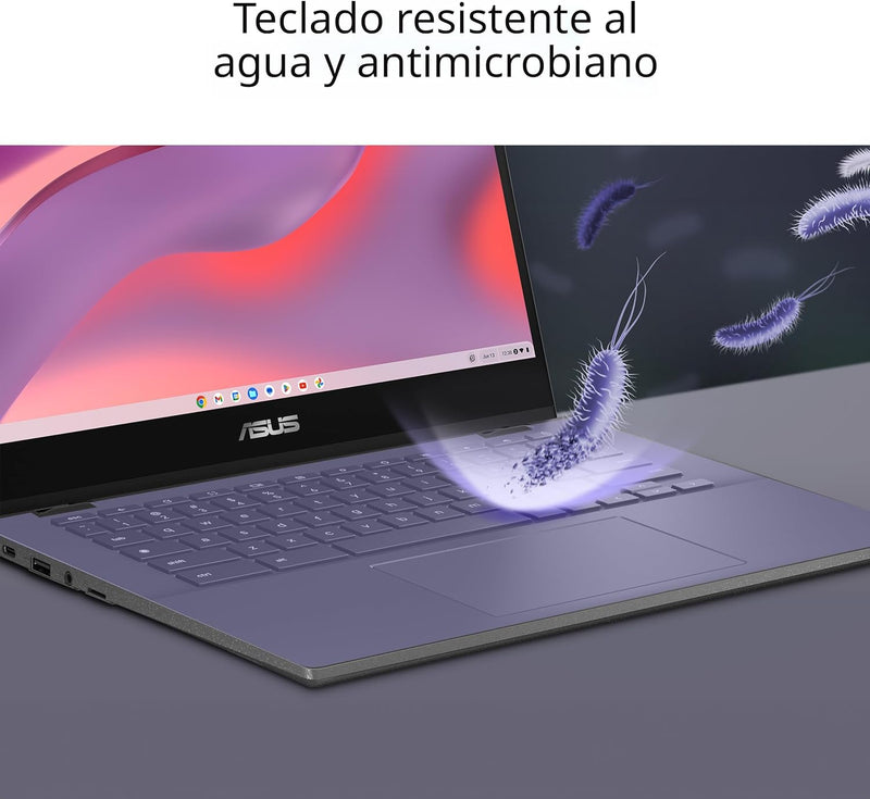 ASUS Laptop Chromebook CM14, pantalla antirreflejos HD de 14 pulgadas (1366 x 768), MediaTek Kompanio 520, 4 GB de RAM, 64 GB eMMC