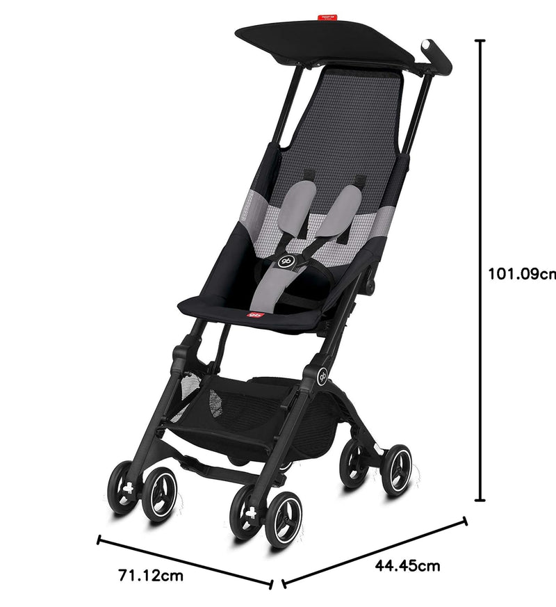 gb Pockit Air All Terrain - Cochecito de viaje ultra compacto y ligero con tela transpirable en terciopelo negro