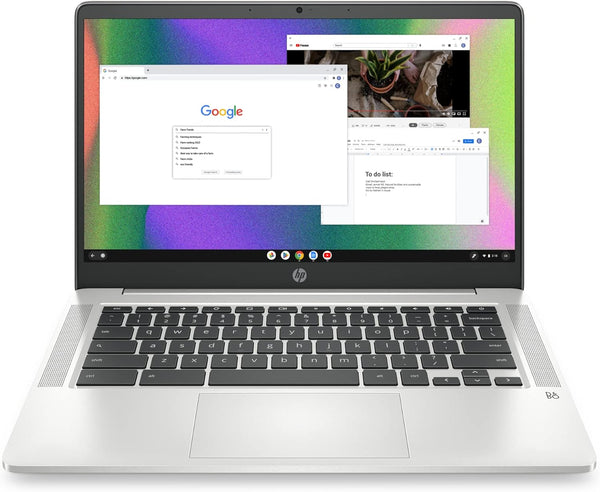 HP Laptop Chromebook 14, Intel Celeron N4120, 4 GB de RAM, 64 GB eMMC, pantalla HD de 14 pulgadas