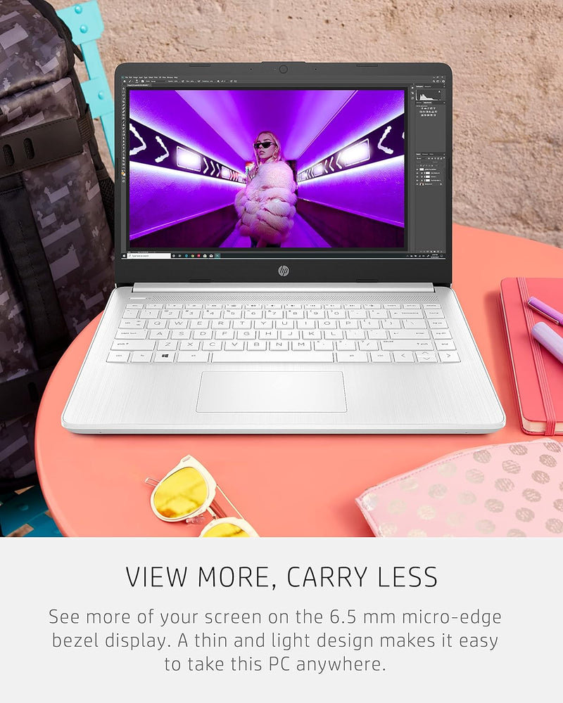 HP Computadora portátil 14, Intel Celeron N4020, 4 GB de RAM, 64 GB de almacenamiento, pantalla HD de microborde de 14 pulgadas, Windows 11 Home