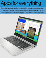 HP Laptop Chromebook 14, Intel Celeron N4120, 4 GB de RAM, 64 GB eMMC, pantalla HD de 14 pulgadas