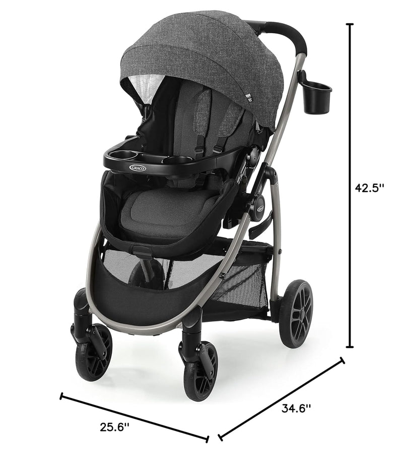 Graco Modes Pramette Cochecito de bebé convertible en moisés auténtico, asiento reversible, almacenamiento extra