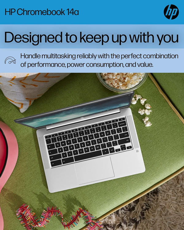 HP Laptop Chromebook 14, Intel Celeron N4120, 4 GB de RAM, 64 GB eMMC, pantalla HD de 14 pulgadas
