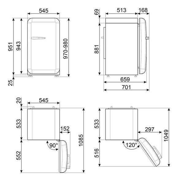Frigorífico 1 puerta Smeg FAB10RBL5 Negro