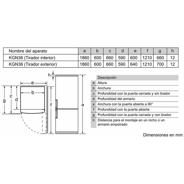 Frigorífico combi Balay 3KFD565AI Gris