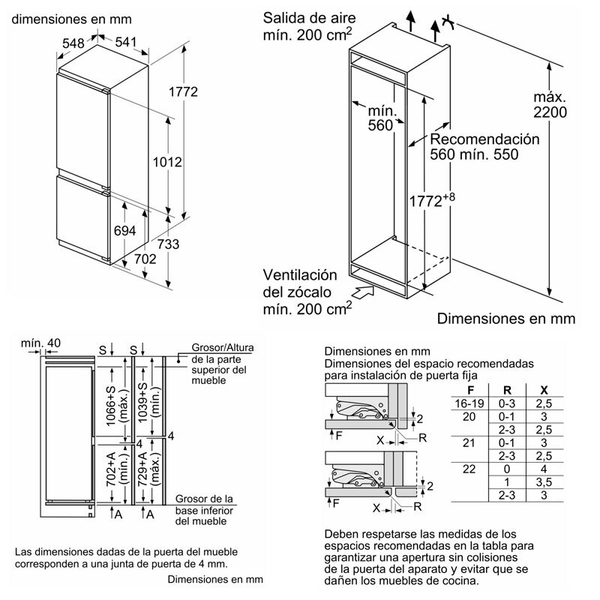 Frigorífico 2 puertas integrable Siemens KI86NHFE0
