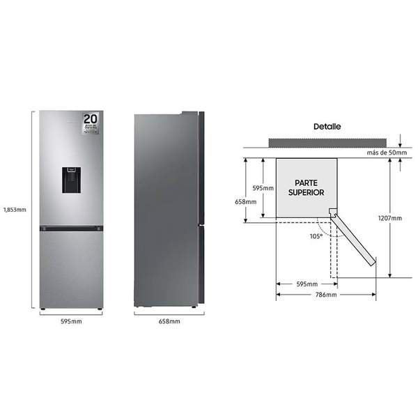 Frigorífico Combi Samsung RB34C632DSA/EF Inox