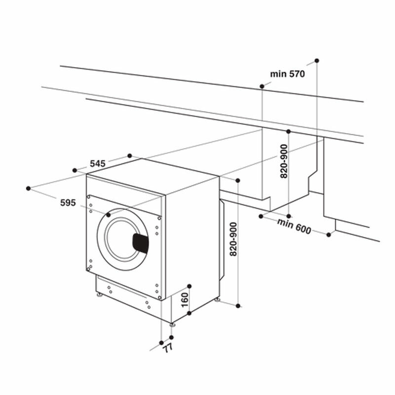 Lavasecadora integrable Whirlpool BIWDWG751482EUN 7Kg