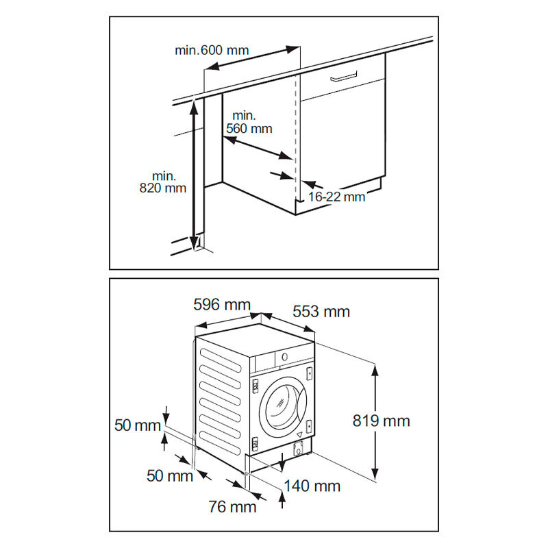 Lavasecadora integrable AEG LWN7E8636F 8Kg