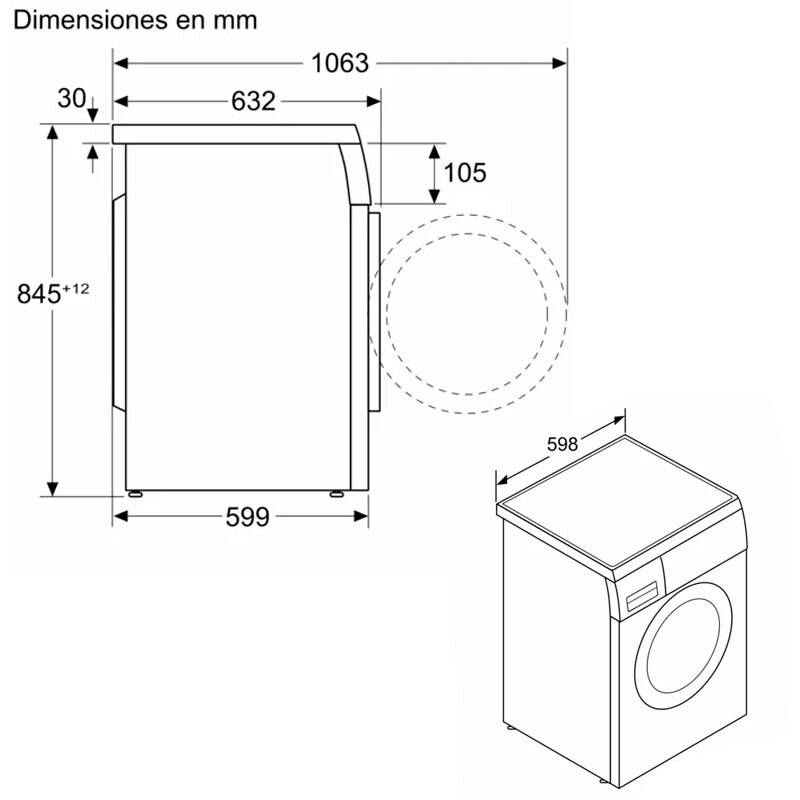 Lavadora Bosch  WUU28T63ES 8Kg