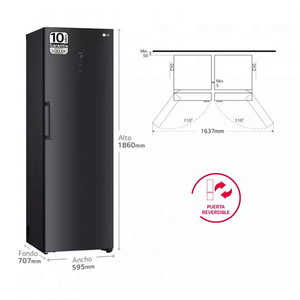 Frigorífico 1 puerta  LG GLM71MCCSX Acero Negro grisaceo