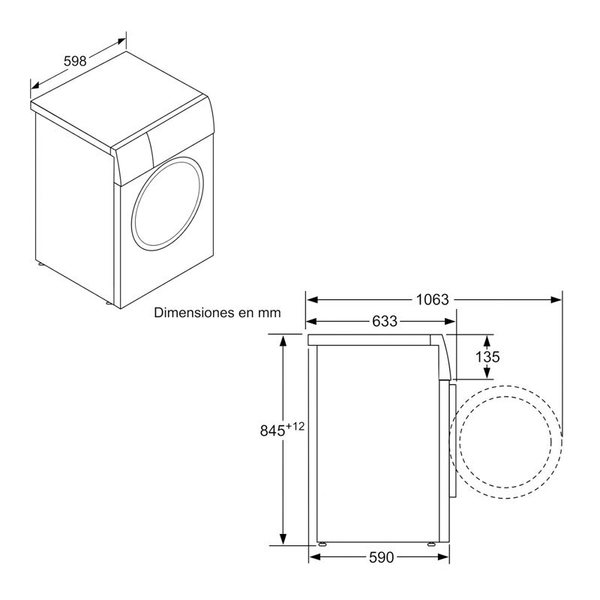 Lavadora Balay 3TS285B 8Kg