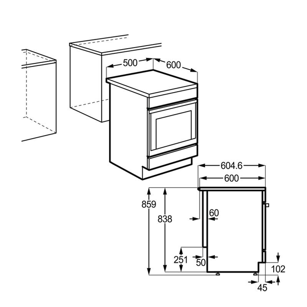 Cocina vitrocerámica Electrolux LKR500066W 50 cm