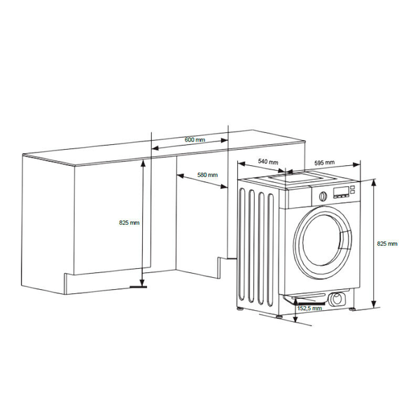 Lavadora integrable Hisense WF3M841BWIES 8Kg