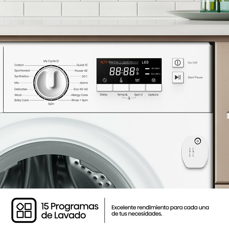 Lavadora integrable Hisense WF3M841BWIES 8Kg