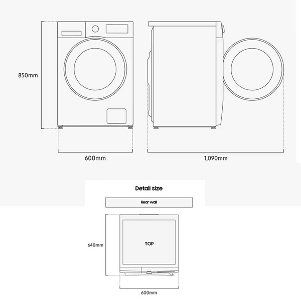 Lavasecadora Samsung WD90DG5B15BEEC 9Kg