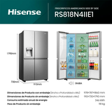 Frigorífico Americano Hisense RS818N4IIE1 Inox