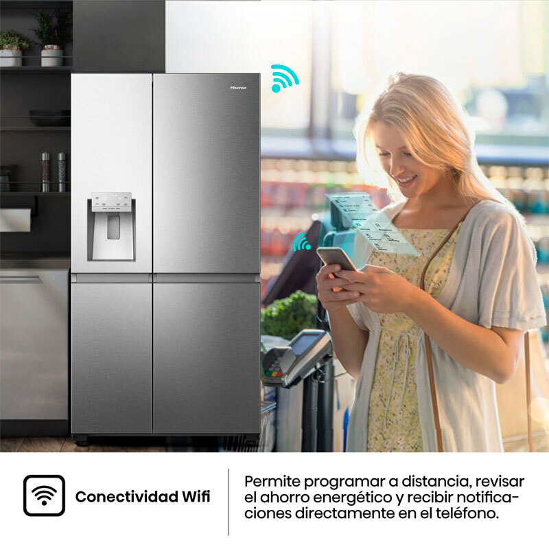 Frigorífico Americano Hisense RS818N4IIE1 Inox