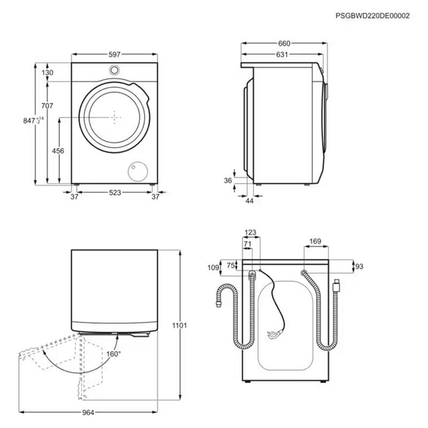 Lavasecadora AEG LWR7316V6O 10Kg