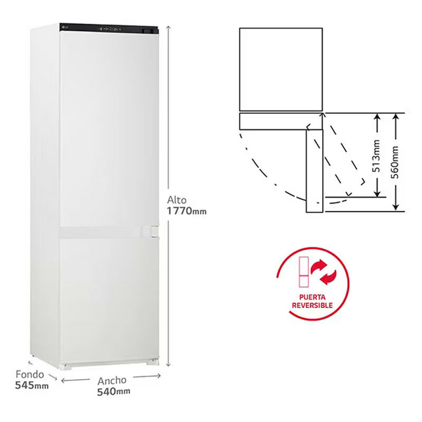 Frigorífico Combi integrable LG GTFN256SER